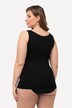 Camiseta interior, slim, encaje, mezcla de modal, escote cuadrado