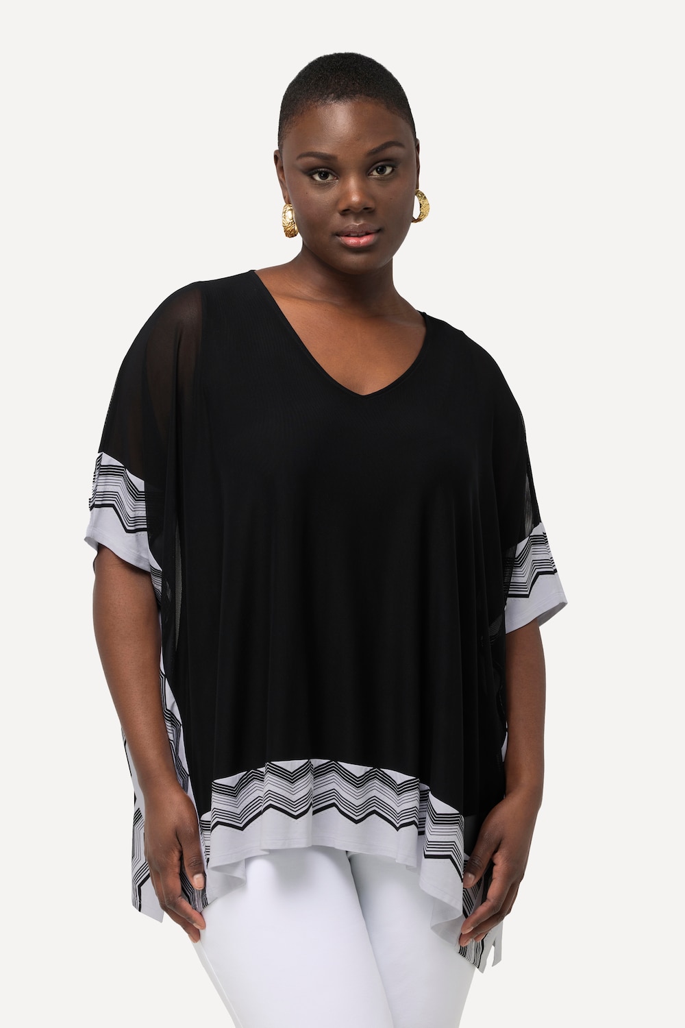 Große Größen Bluse, Damen, schwarz, Größe: 58/60, Polyester/Viskose, Ulla Popken