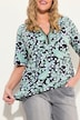 T-Shirt, Gummisaum, Zierband, Tunika-Ausschnitt, Halbarm