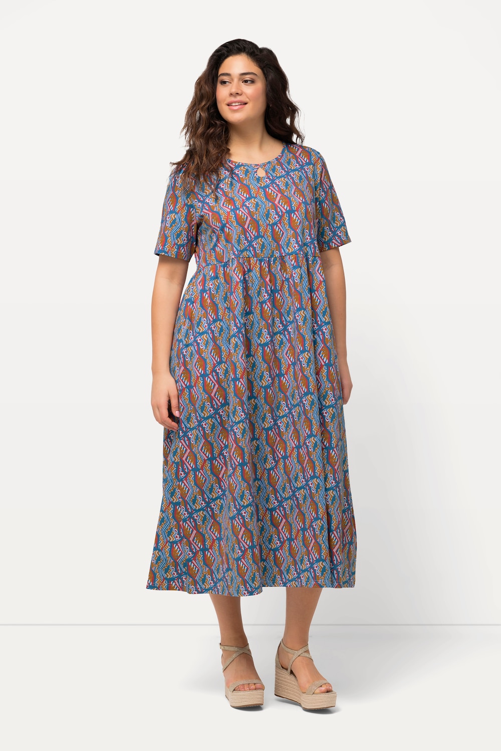 Große Größen Jersey-Maxikleid, Damen, rot, Größe: 46/48, Baumwolle, Ulla Popken