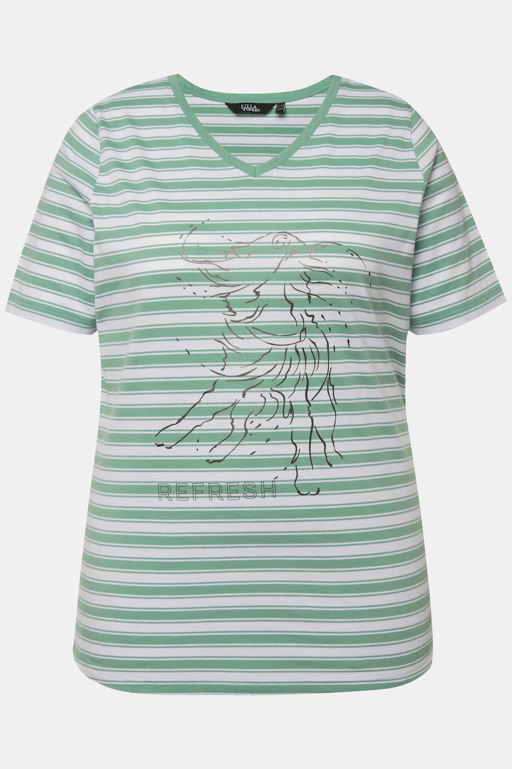 Stora storlekar T-shirt, Dam, turkos, storlek: 42/44, Bomull, Ulla Popken