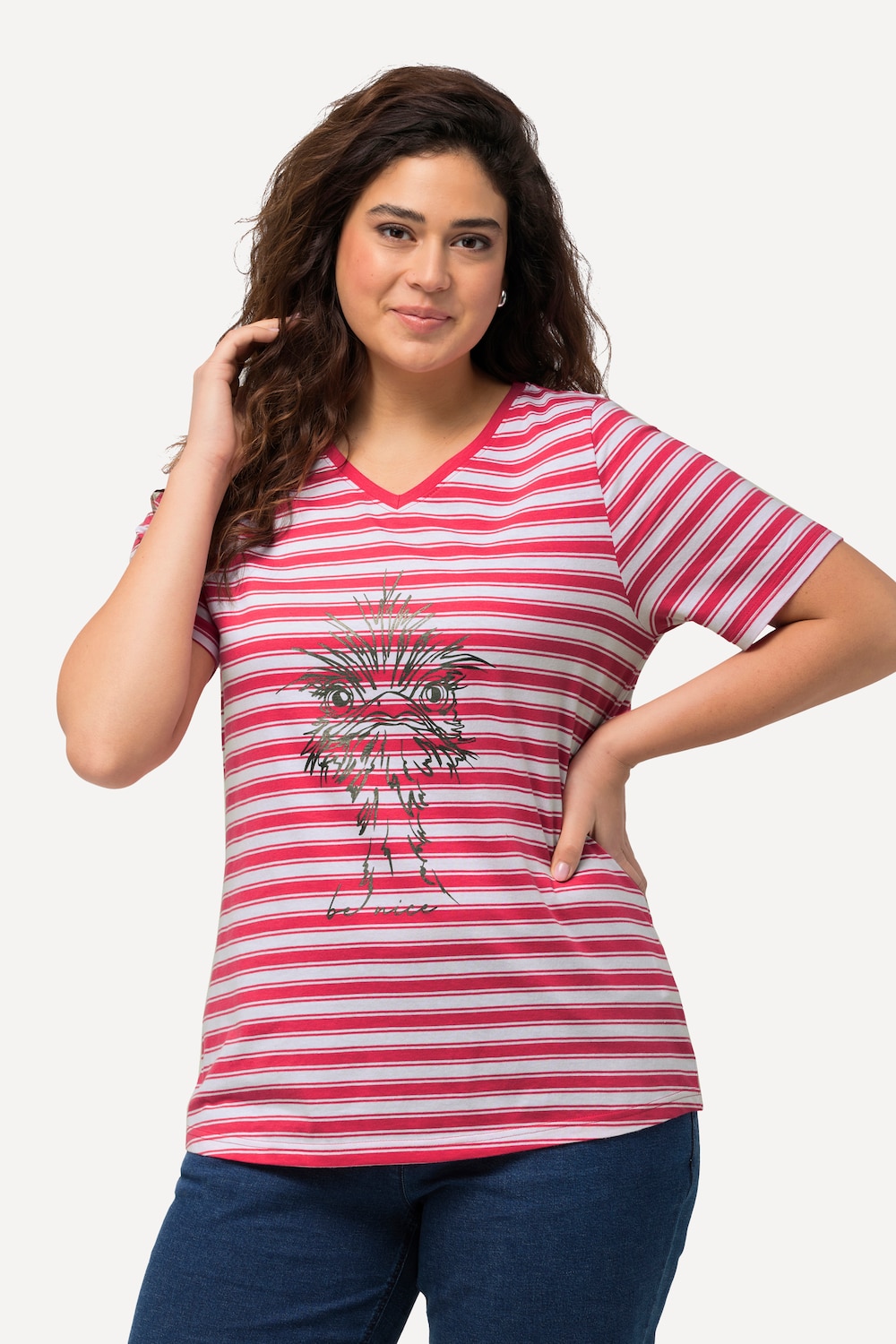 Große Größen T-Shirt, Damen, rosa, Größe: 42/44, Baumwolle, Ulla Popken