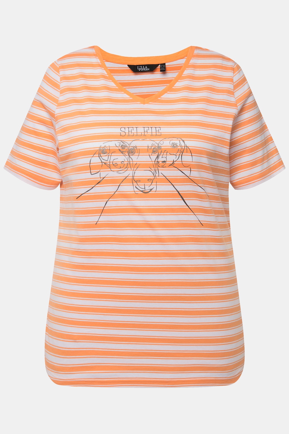 Stora storlekar T-shirt, Dam, orange, storlek: 42/44, Bomull, Ulla Popken