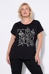 T-Shirt, Metallic-Tiermotiv, Oversized, Rundhals, Halbarm