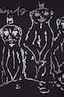 T-Shirt, Metallic-Tiermotiv, Oversized, Rundhals, Halbarm