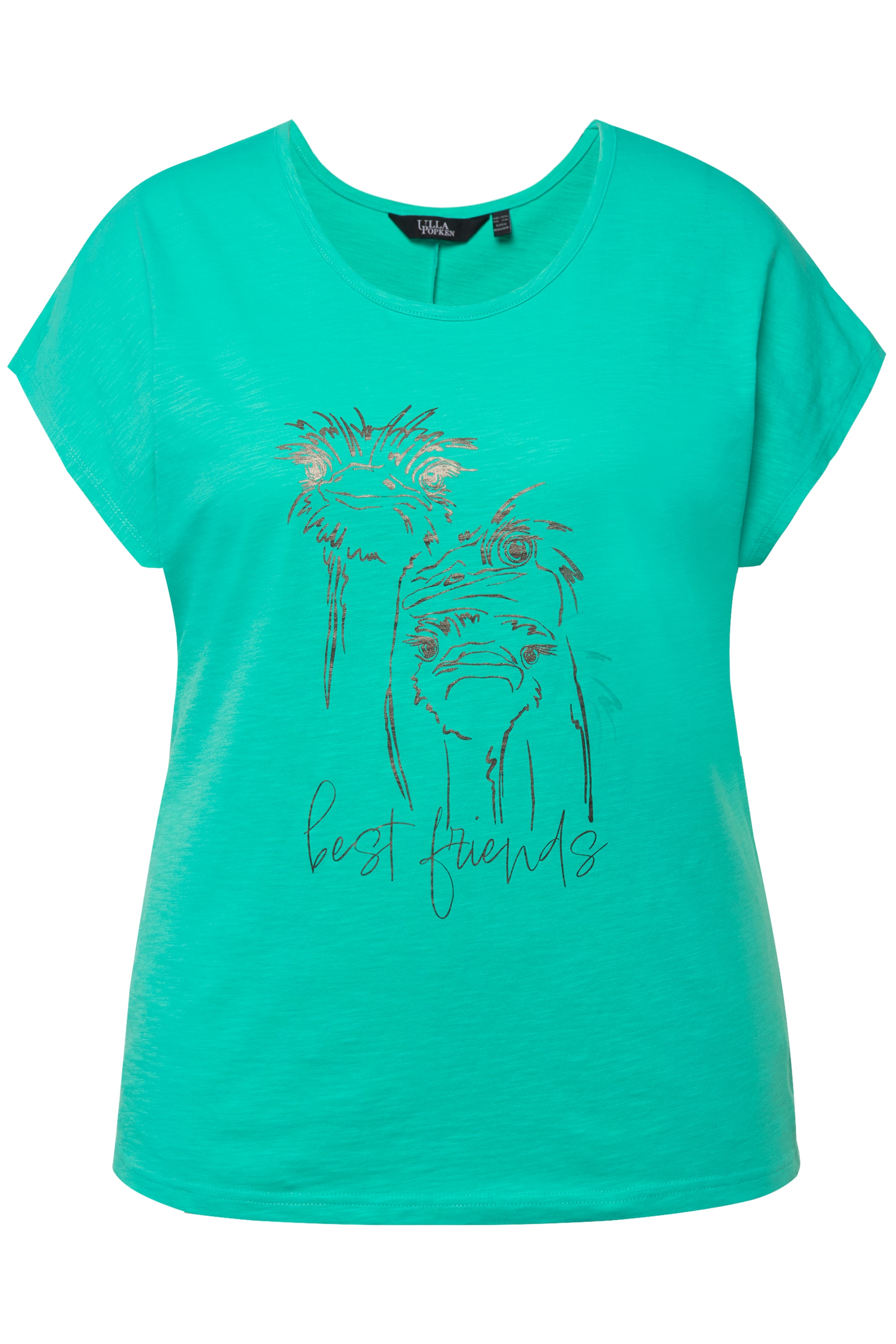 Ulla Popken Damen große Größen T Shirt Metallic Tiermotiv Oversized Rundhals