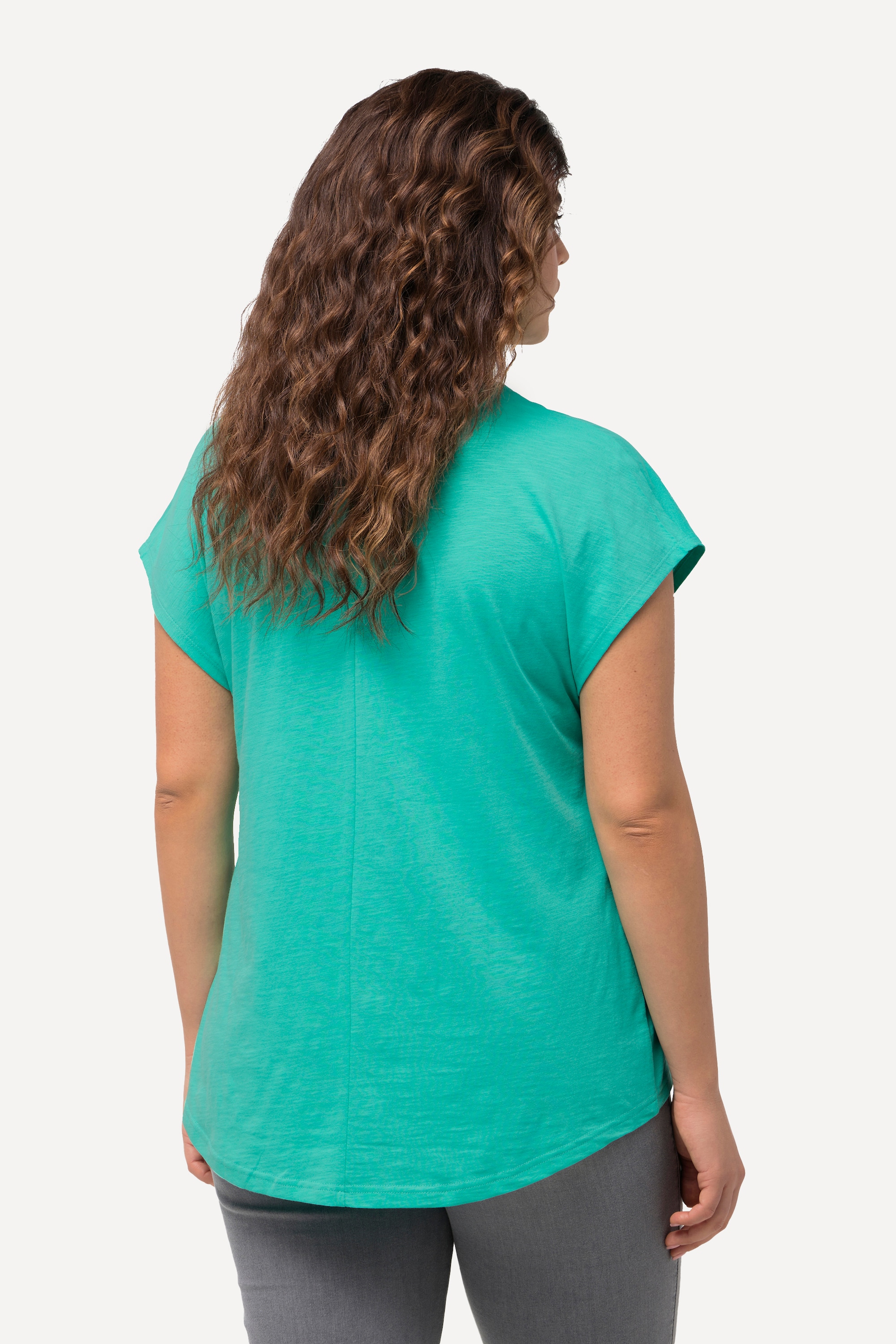 Ulla Popken Damen große Größen T Shirt Metallic Tiermotiv Oversized Rundhals