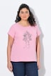 T-shirt, metallic diermotief, oversized, ronde hals, korte mouw