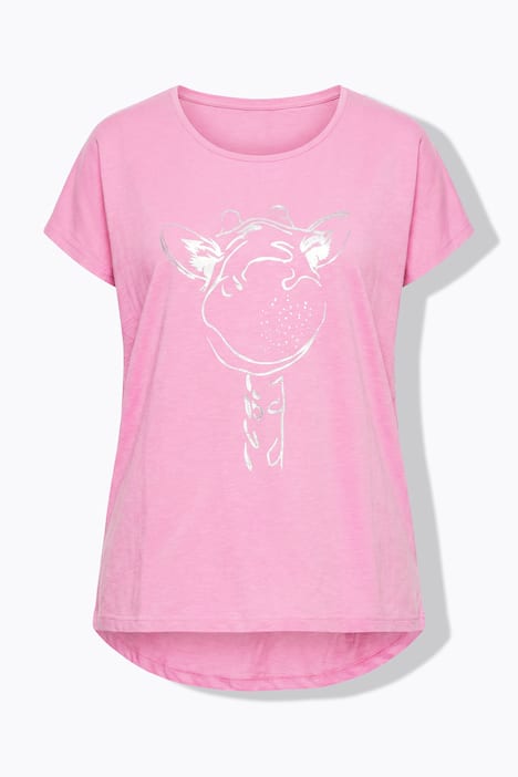 T-Shirt, Metallic-Tiermotiv, Oversized, Rundhals, Halbarm