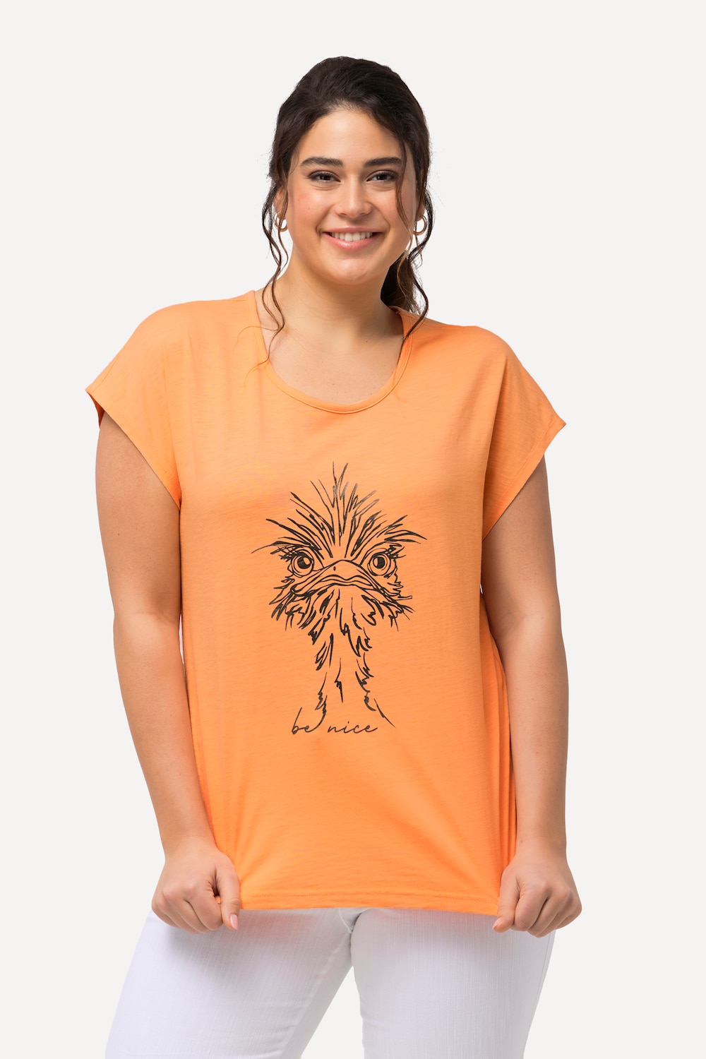 Große Größen T-Shirt, Damen, orange, Größe: 42/44, Baumwolle, Ulla Popken