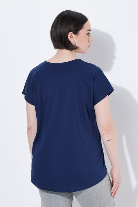 T-Shirt, Metallic-Tiermotiv, Oversized, Rundhals, Halbarm