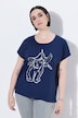 T-Shirt, Metallic-Tiermotiv, Oversized, Rundhals, Halbarm