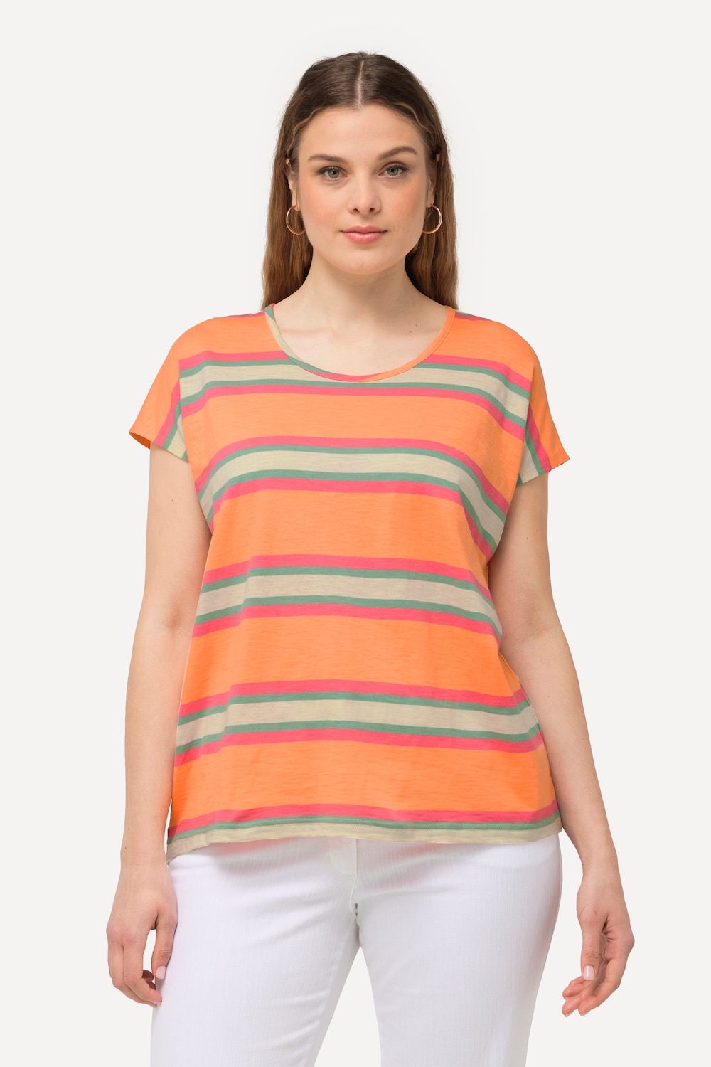 Große Größen T-Shirt, Damen, orange, Größe: 42/44, Baumwolle, Ulla Popken