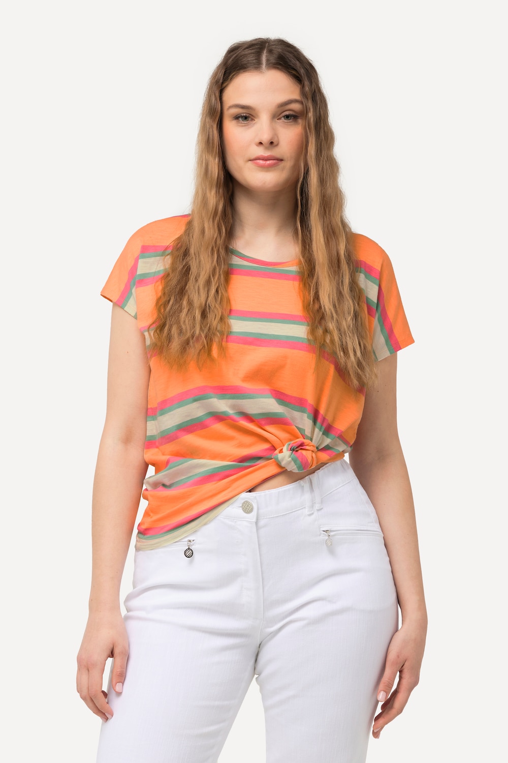 Große Größen T-Shirt, Damen, orange, Größe: 50/52, Baumwolle, Ulla Popken