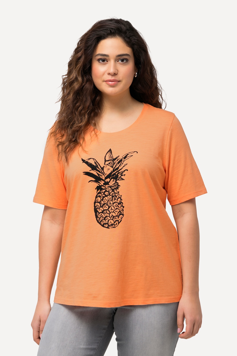 Große Größen T-Shirt, Damen, orange, Größe: 54/56, Baumwolle, Ulla Popken