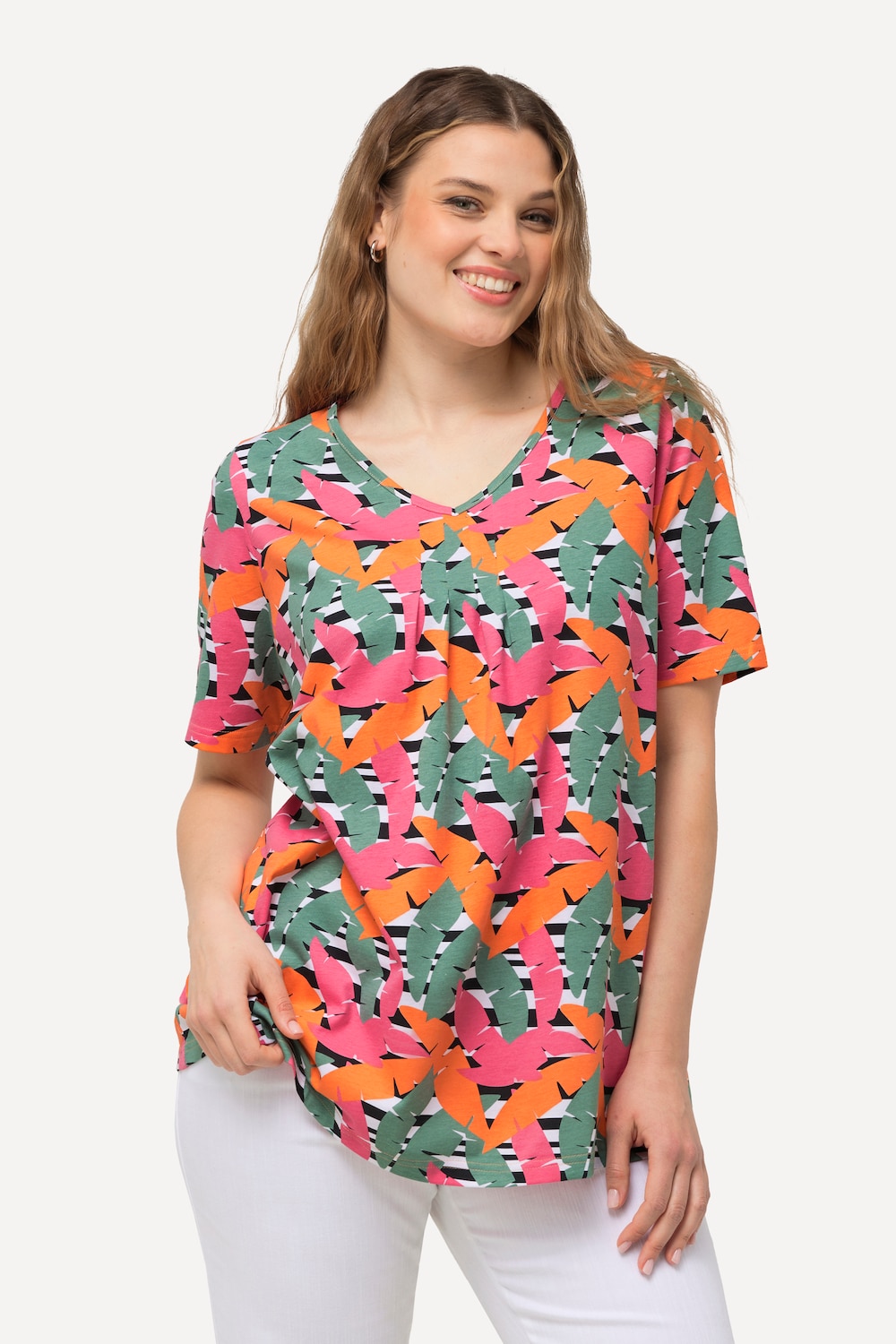 Große Größen T-Shirt, Damen, orange, Größe: 54/56, Baumwolle, Ulla Popken