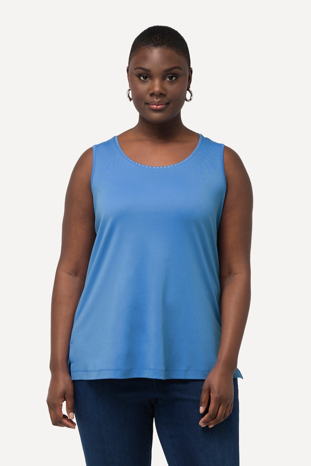Große Größen Pima Cotton-Top, Damen, blau, Größe: 46/48, Baumwolle, Ulla Popken