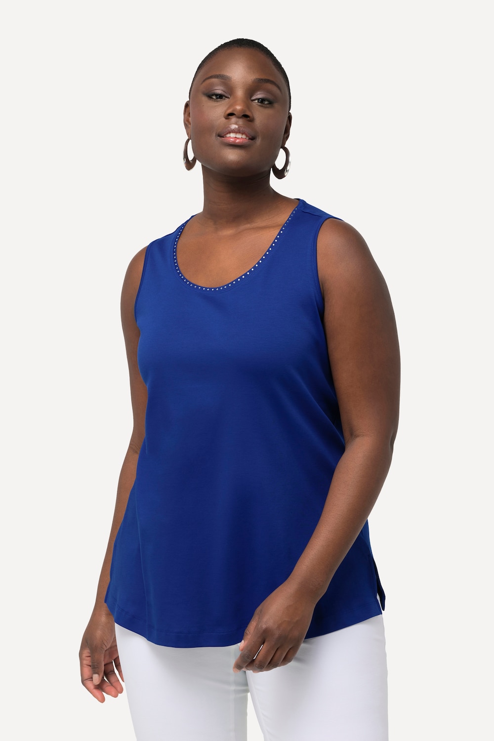 Große Größen Pima Cotton-Top, Damen, blau, Größe: 54/56, Baumwolle, Ulla Popken