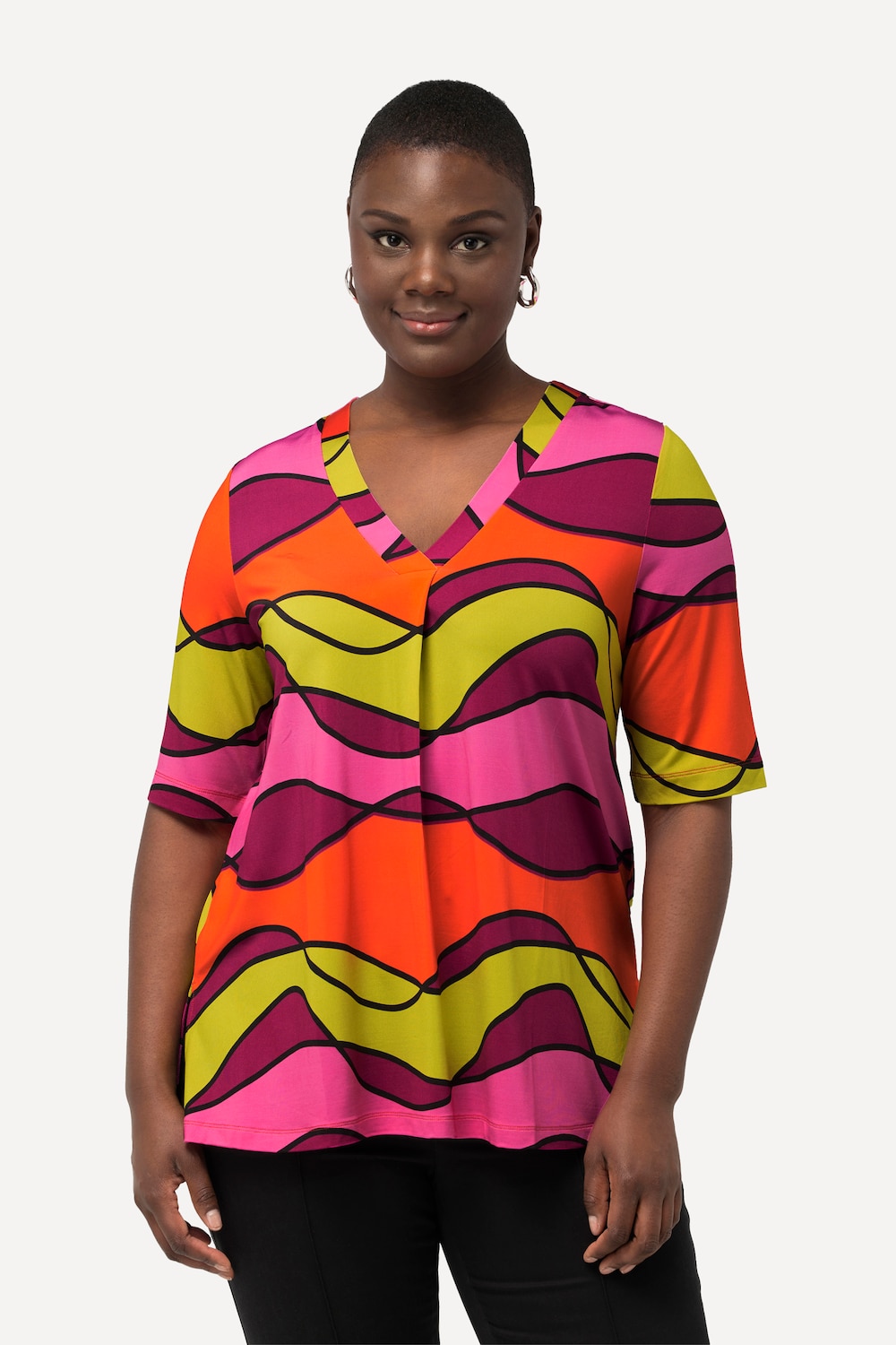 Große Größen Slinkyshirt, Damen, orange, Größe: 54/56, Viskose, Ulla Popken