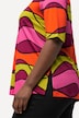 Wave Print Short Sleeve Slinky Blouse