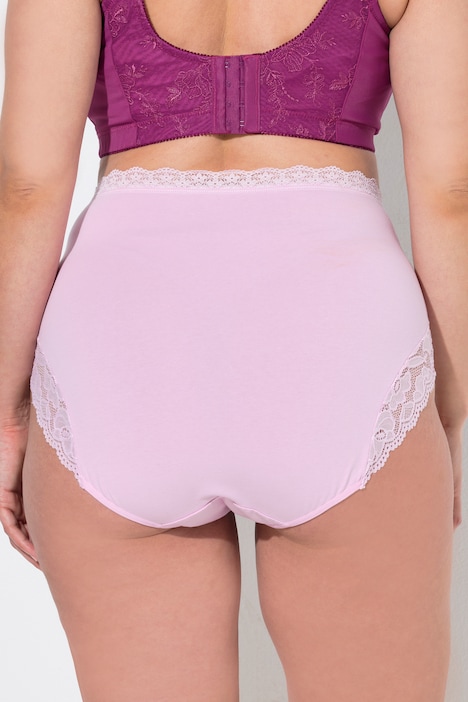 Maxislips, set van 3, hoge taille, kant, OEKO-TEX