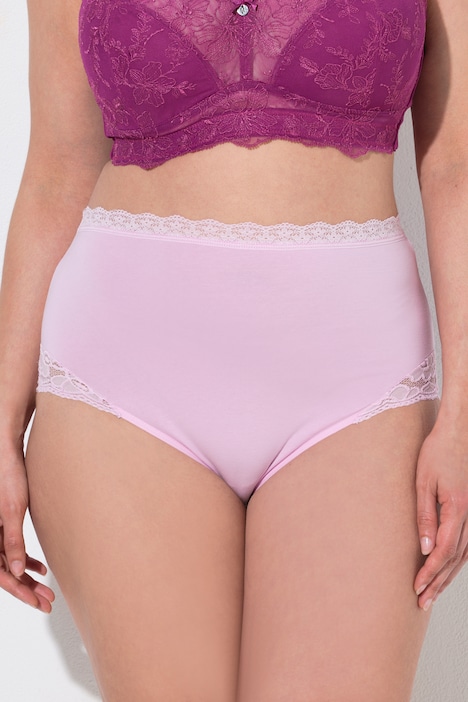 Maxislips, set van 3, hoge taille, kant, OEKO-TEX