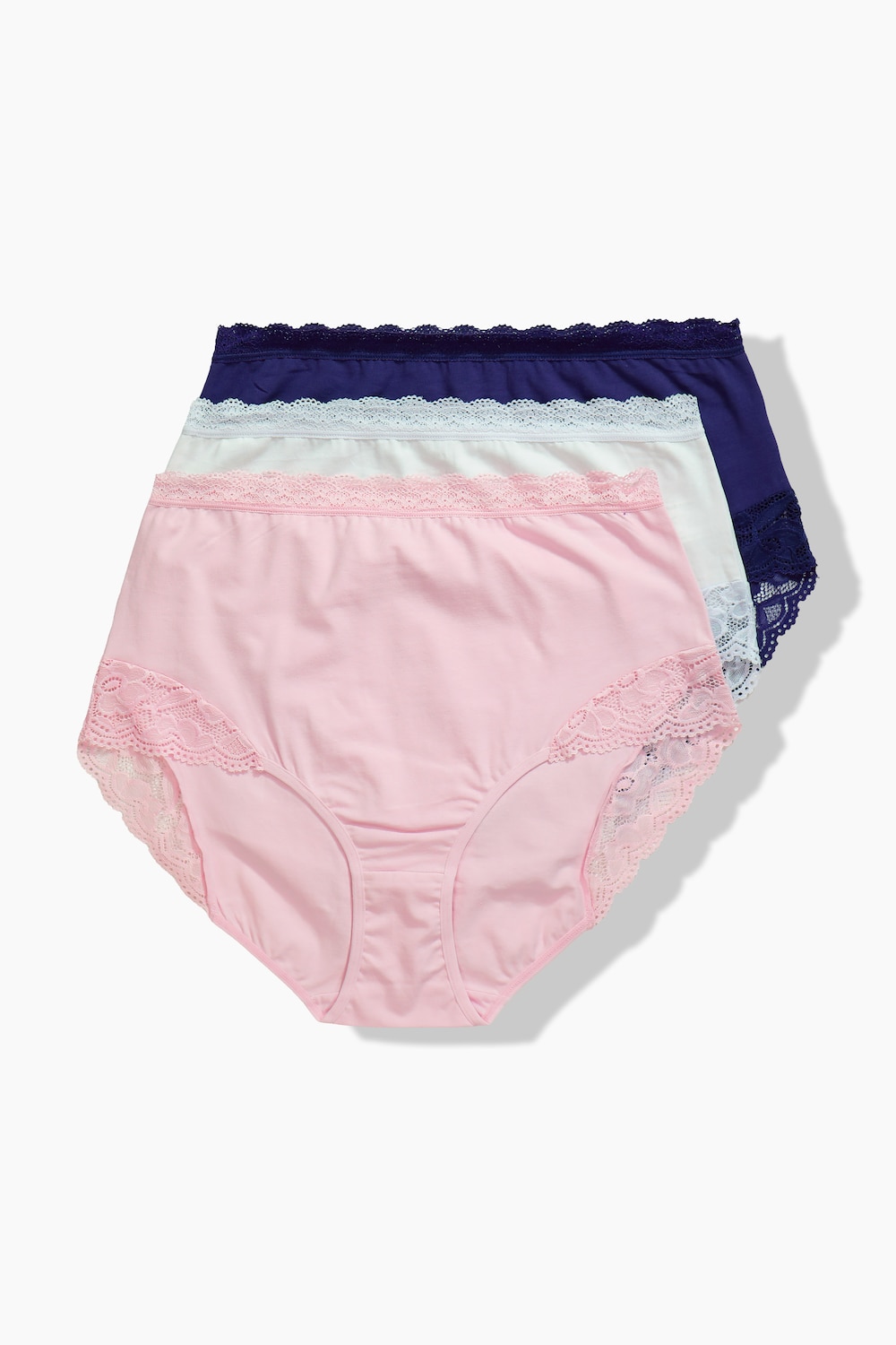 Maxitruser, trepakning, høy midje, blonder, OEKO-TEX