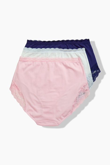 Maxislips, 3er-Pack, High Waist, Spitze, OEKO-TEX