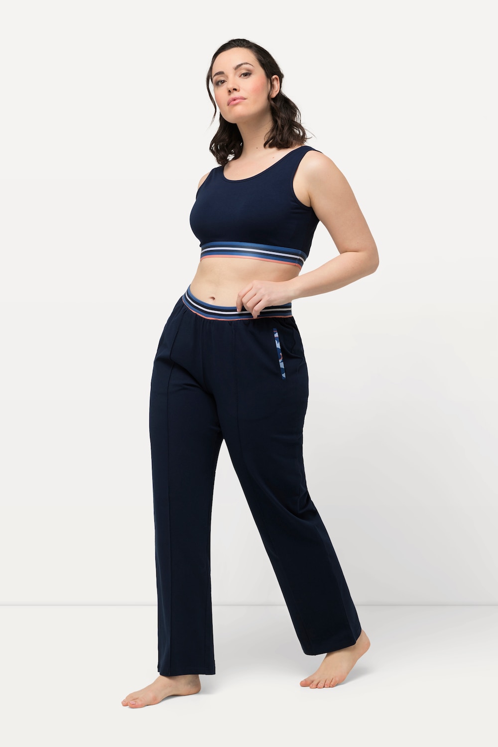 Große Größen Loungewear-Hose, Damen, blau, Größe: 62/64, Baumwolle, Ulla Popken