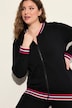 Loungewear-Jacke, Streifenbündchen, College-Look