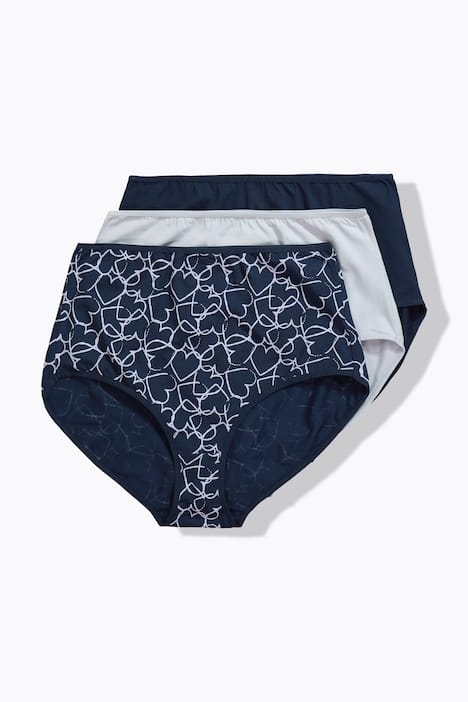 Culottes maxi en lot de 3, cœurs/uni