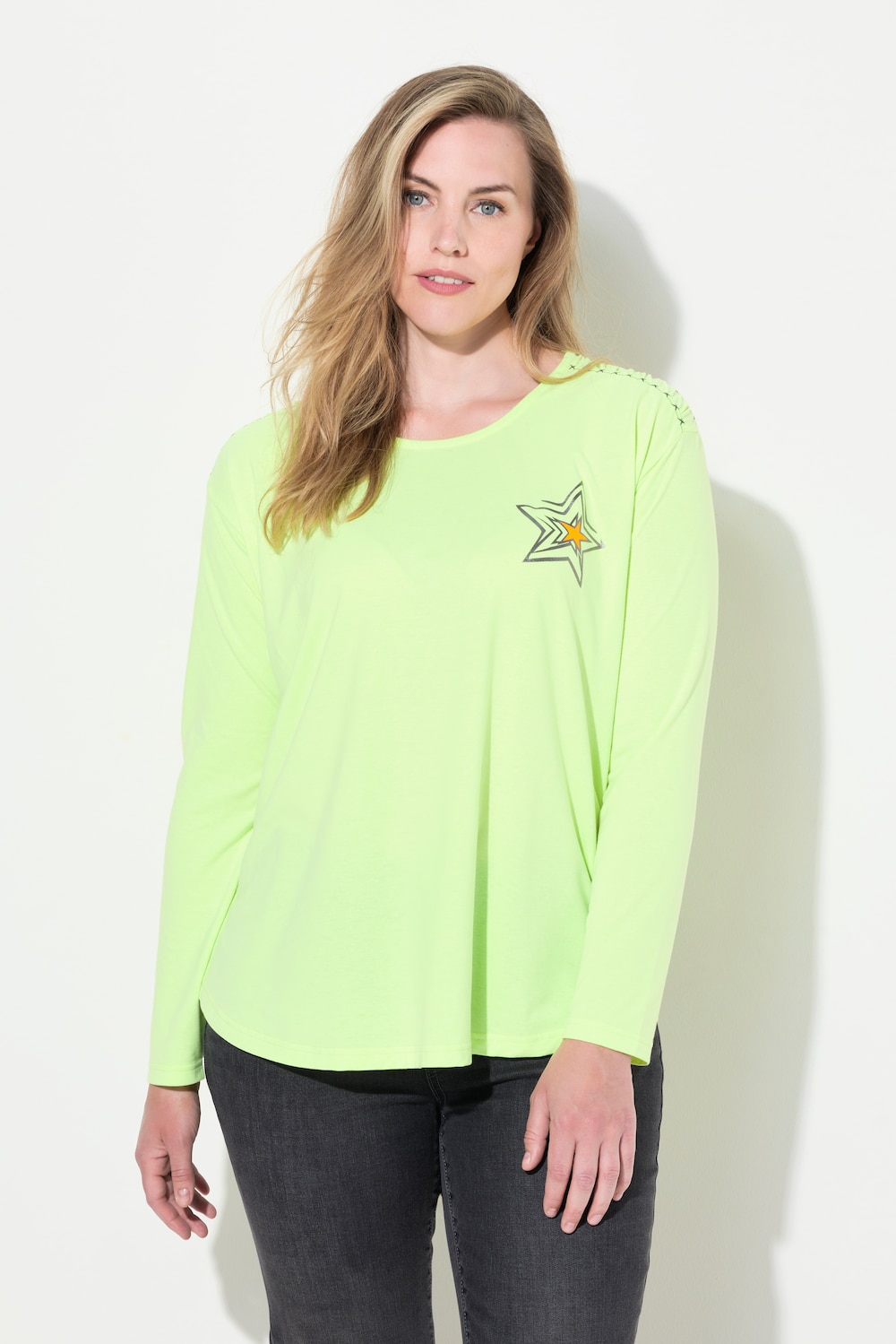 Große Größen Langarmshirt, Damen, grün, Größe: XXL, Baumwolle, LAURASON