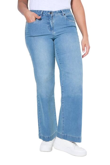 Džíny Nora, široké a rovné, streč komfort, 4 kapsy