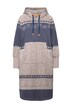 Šaty z pleteného flísu, norský vzor, kapuce, oversize