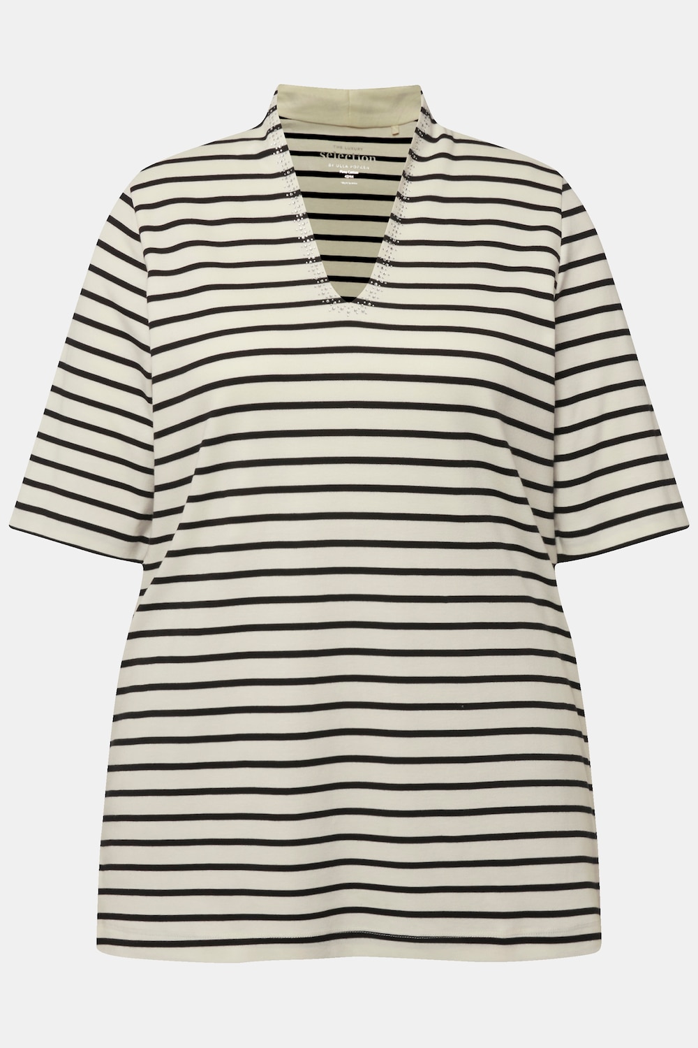 Stora storlekar T-shirt, Dam, vit, storlek: 42/44, Bomull, Ulla Popken