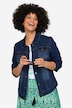 Frieda jean jacket with shirt collarand long sleeves