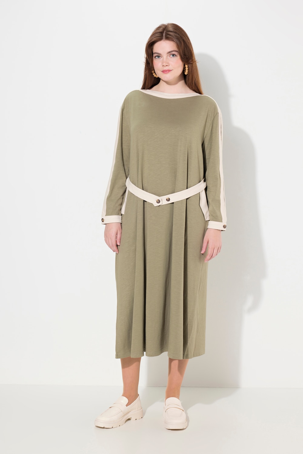 Große Größen Jersey-Midikleid, Damen, braun, Größe: 58/60, Baumwolle, Ulla Popken