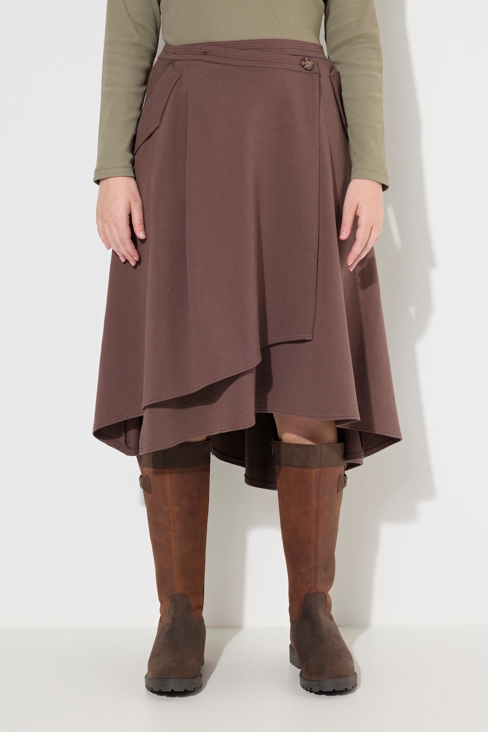 Große Größen Sweatrock, Damen, grau, Größe: 54/56, Baumwolle, Ulla Popken