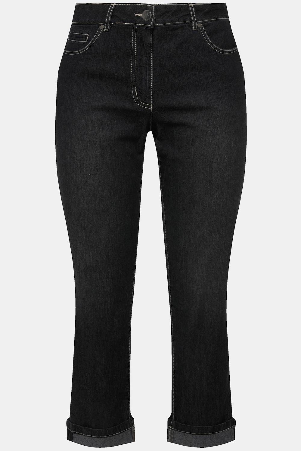 Stora storlekar 7/8-jeans Amy, Dam, svart, storlek: 42, Bomull/Polyester, Angel of Style