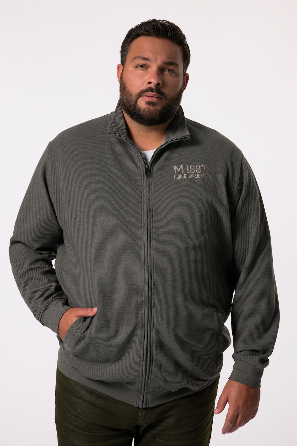 Stora storlekar Mjukisjacka, Her, grå, storlek: XXL, Bomull/Polyester, Men Plus