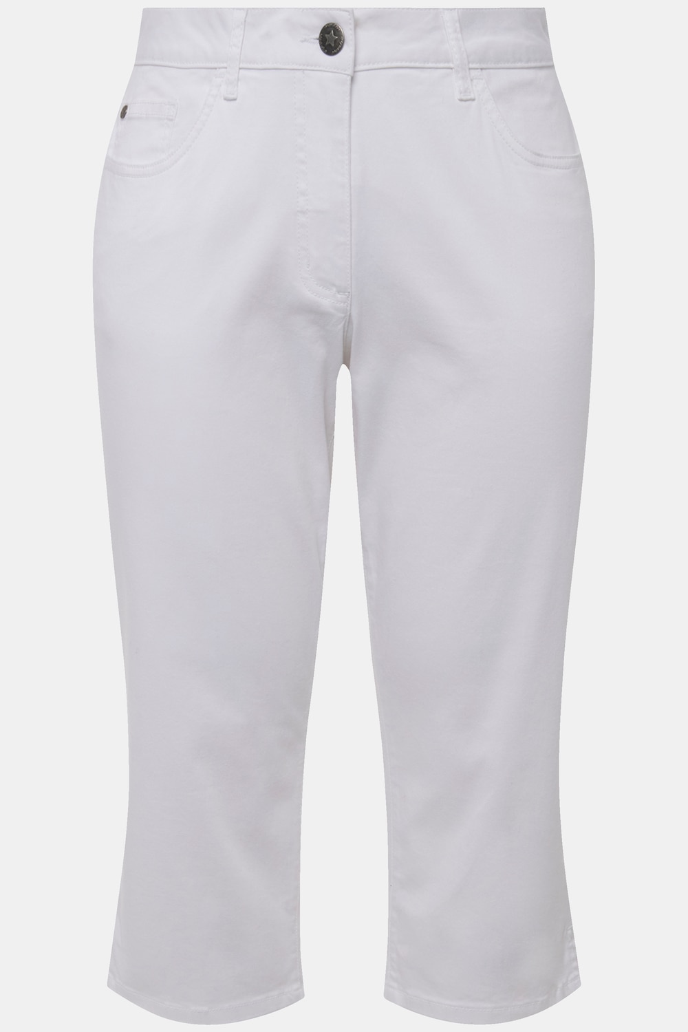 Stora storlekar 3/4-Caprijeans Carrie, Dam, vit, storlek: 54, Bomull, Angel of Style