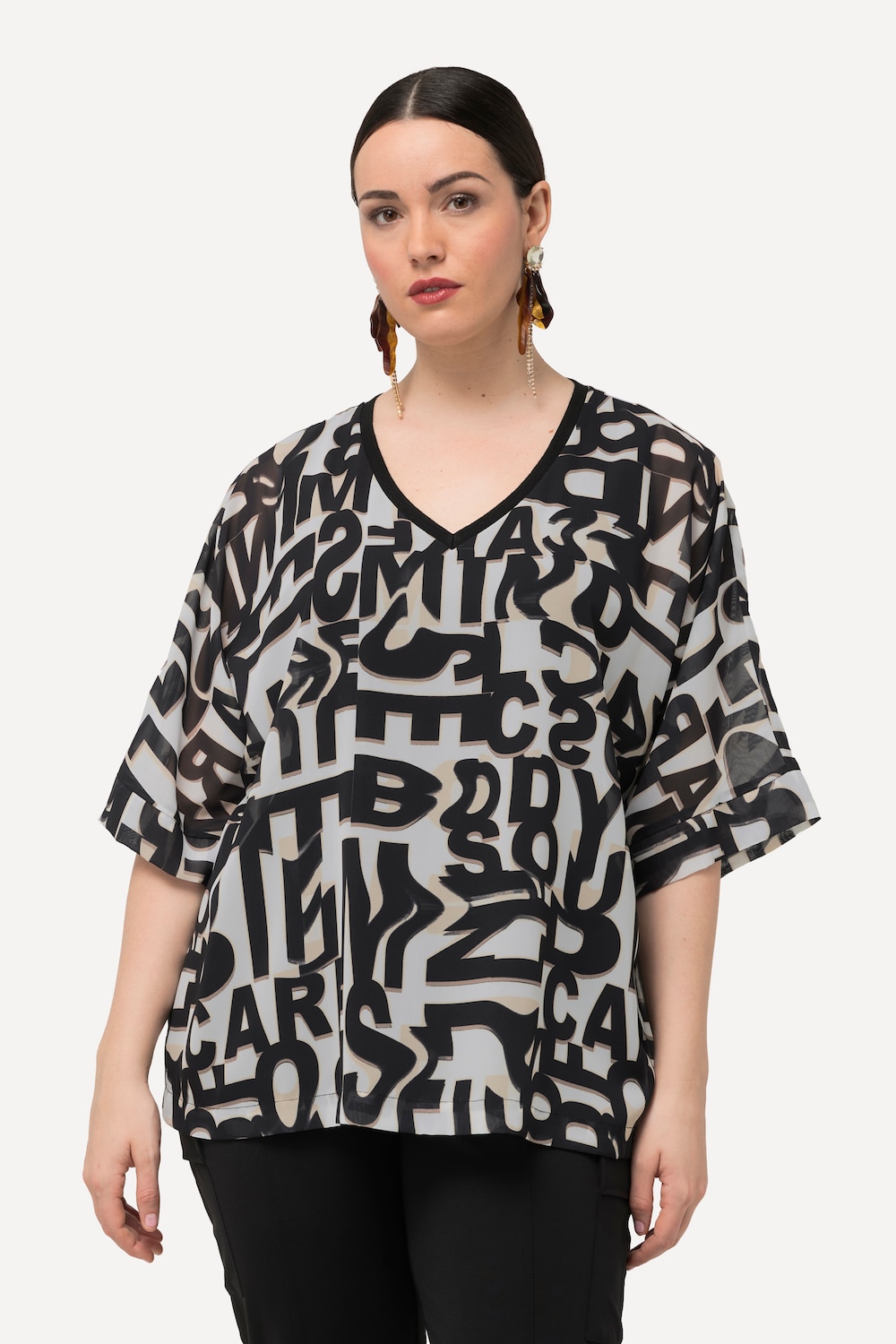 Große Größen Tunika, Damen, weiß, Größe: 58/60, Polyester/Viskose, Ulla Popken