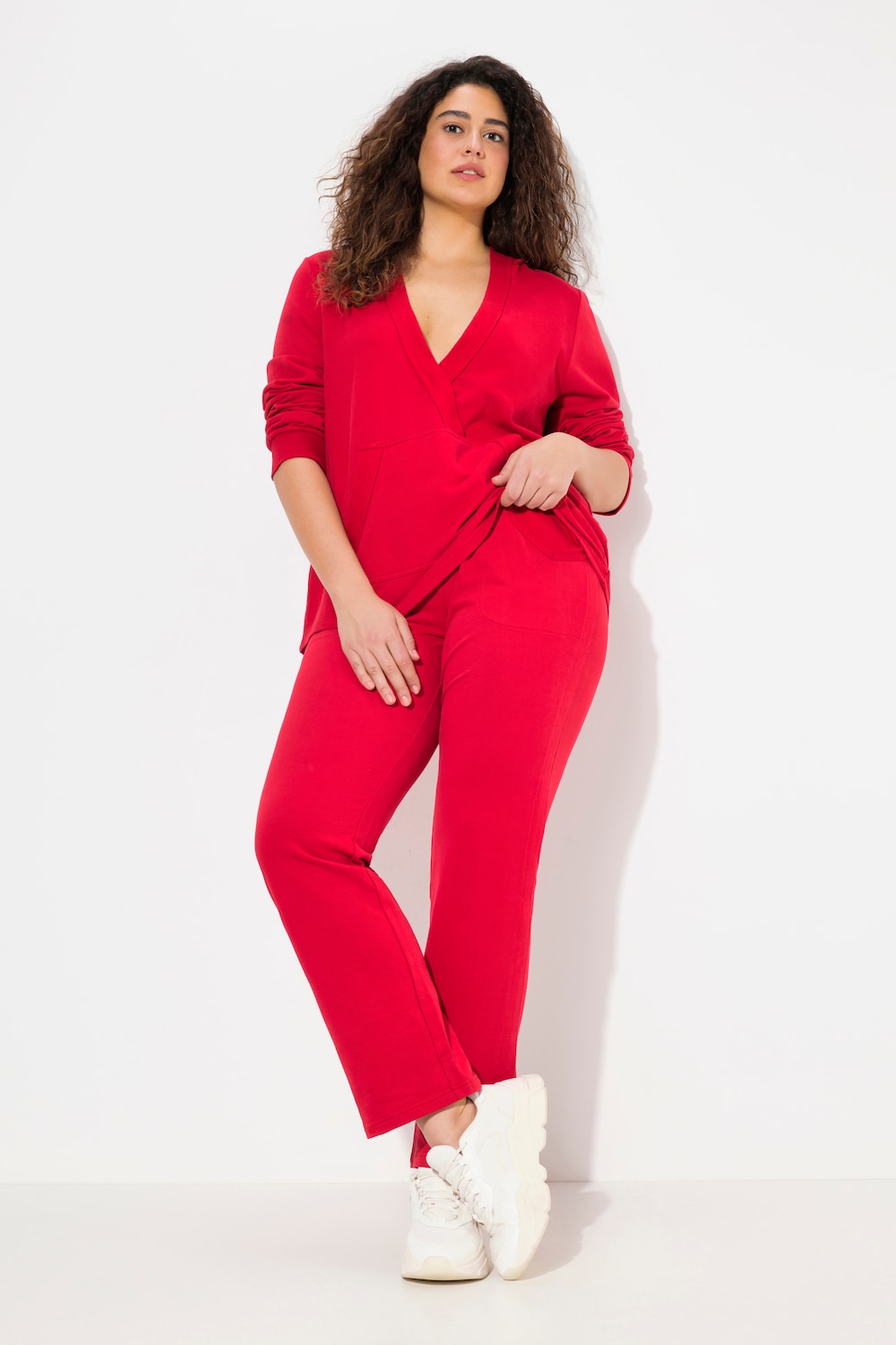 Große Größen Sweat-Hose Ruby, Damen, rot, Größe: 50/52, Baumwolle, Ulla Popken