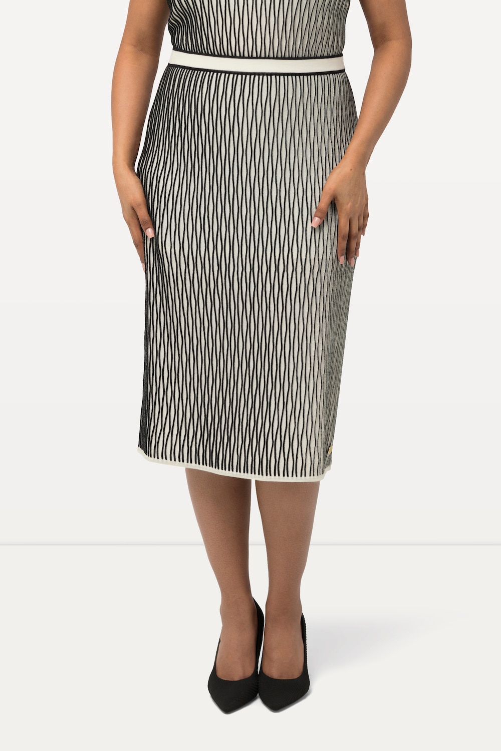 Große Größen Strickrock, Damen, beige, Größe: 42/44, Synthetische Fasern/Wolle, Ulla Popken