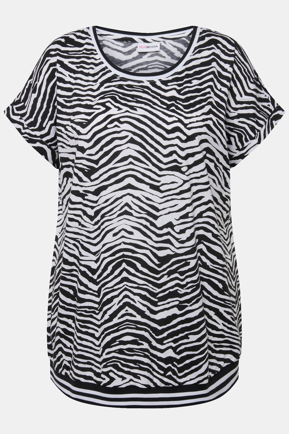 Stora storlekar T-shirt, Dam, svart, storlek: 48, Syntetfibrer/Bomull, Mia Moda