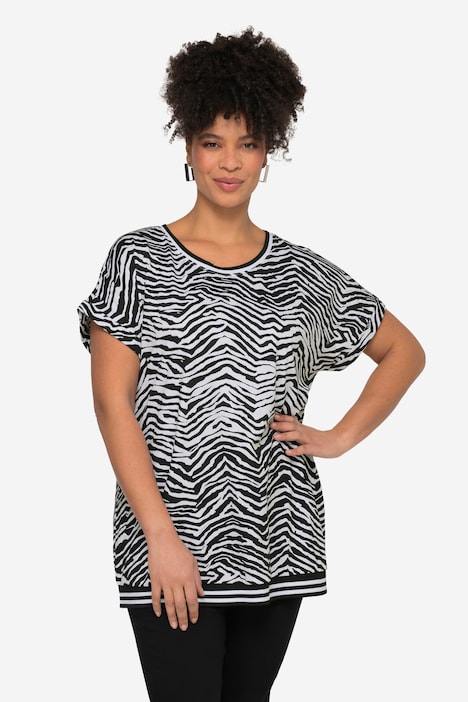 T-Shirt, oversized, Zebra, Rundhals