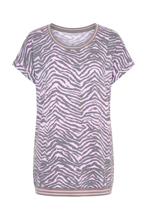 Tričko, oversize, zebra vzor, kulatý výstřih