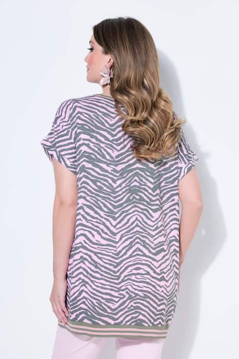 T-shirt, oversized, zebra, ronde hals