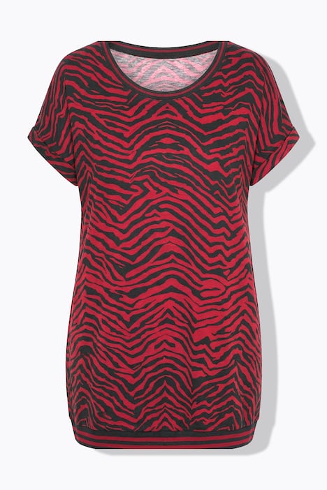 T-shirt oversize, décolleté rond et imprimé zébré