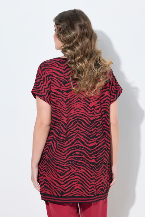 T-shirt oversize, décolleté rond et imprimé zébré